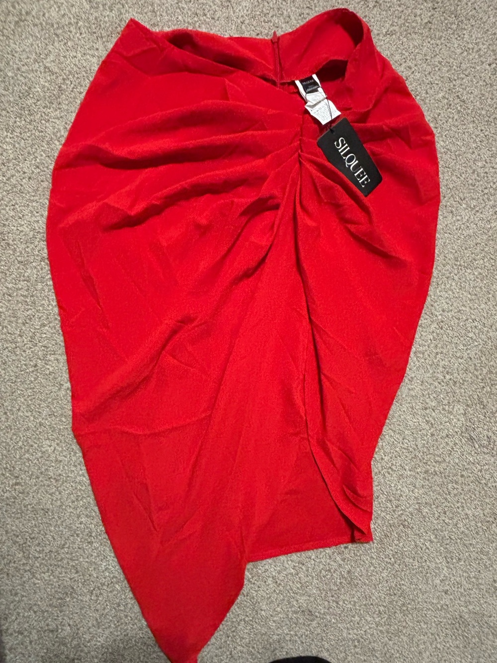 Silquee Ruched High-Slit Bodycon Midi Skirt - Picture 2 of 5